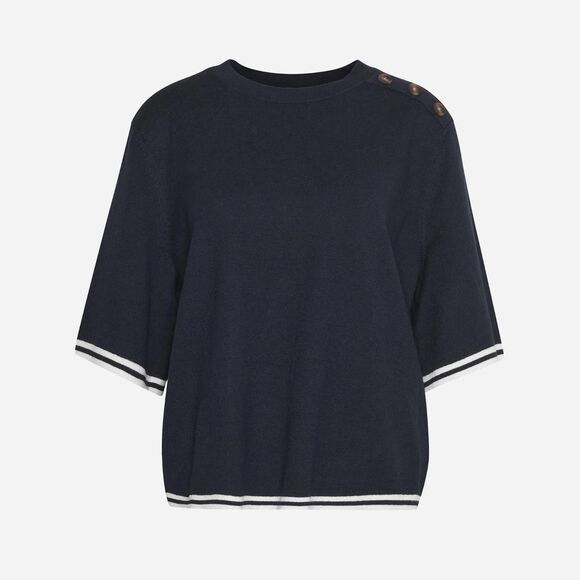 NWT Barbour Women's Genevieve Crewneck Jumper in Dark Navy Size 4 - Picture 4 of 13